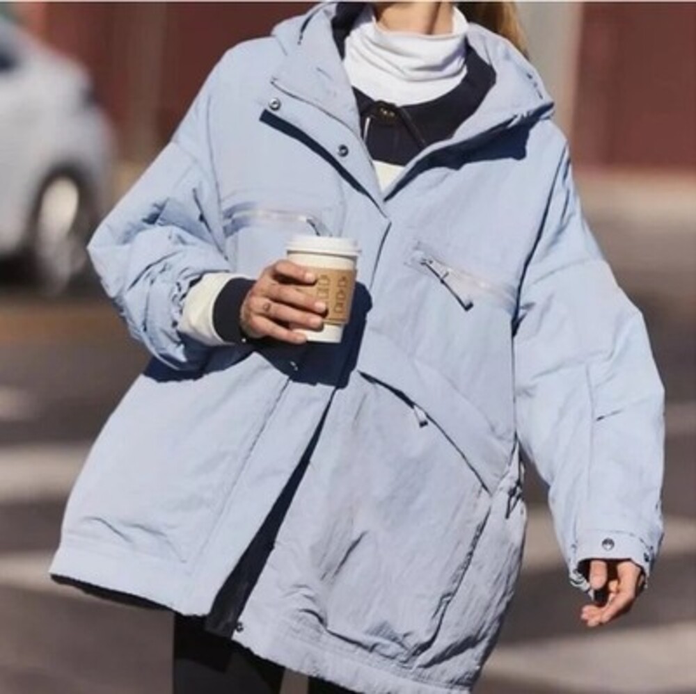 New Free People Billie Boxy Lightweight Insulated Jacket Medium Large Lilac